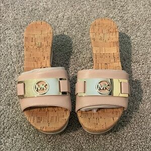 Michael Kors Pink and Gold Platform Sandals